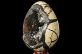 Septarian Dragon Egg Geode - Black Crystals #98883-2
